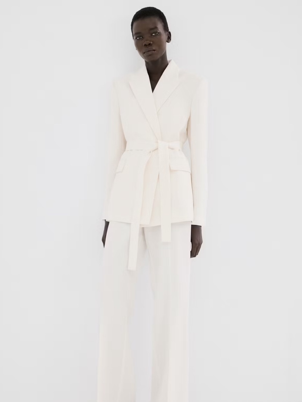 Mango Suit Jacket with Belt Vanilla Blazer XL